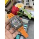 Richard Mille - RM11-03 44.5mm Auto Flyback Chrono Forged Carbon Case Rubber Strap KVF A7750 Super Clone