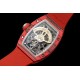 Richard Mille - RM07-01 32mm Ladies NTPT Carbon Case Red Rubber Strap Skeleton Dial G+ CRMA2 Automatic