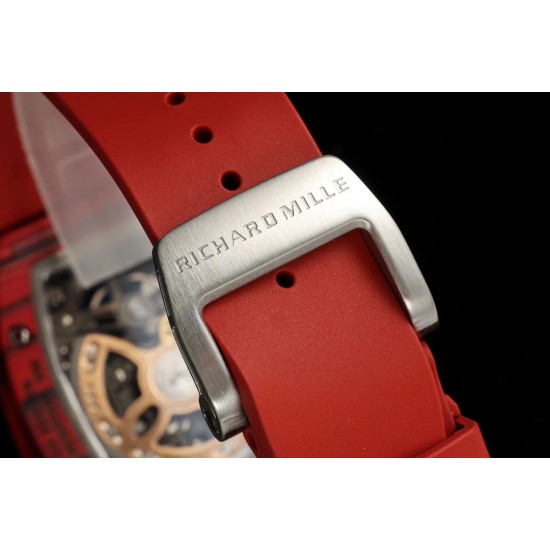 Richard Mille - RM07-01 32mm Ladies NTPT Carbon Case Red Rubber Strap Skeleton Dial G+ CRMA2 Automatic