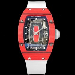 Richard Mille - RM07-01 32mm Ladies NTPT Carbon Case White Rubber Strap Skeleton Dial G+ CRMA2 Automatic