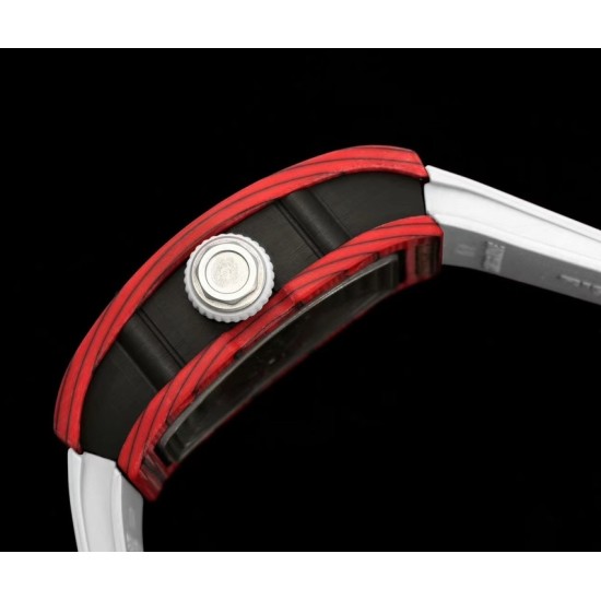 Richard Mille - RM07-01 32mm Ladies NTPT Carbon Case White Rubber Strap Skeleton Dial G+ CRMA2 Automatic