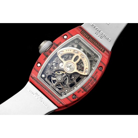 Richard Mille - RM07-01 32mm Ladies NTPT Carbon Case White Rubber Strap Skeleton Dial G+ CRMA2 Automatic