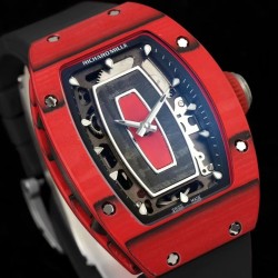 Richard Mille - RM07-01 32mm Ladies NTPT Carbon Case Black Rubber Strap Skeleton Dial G+ CRMA2 Automatic