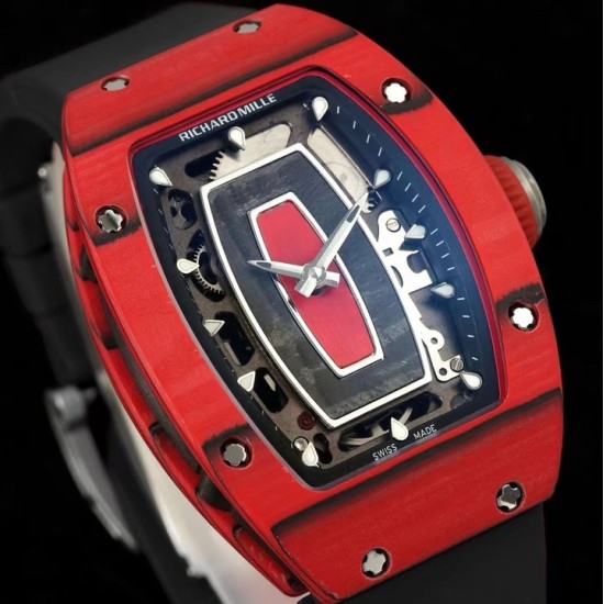 Richard Mille - RM07-01 32mm Ladies NTPT Carbon Case Black Rubber Strap Skeleton Dial G+ CRMA2 Automatic