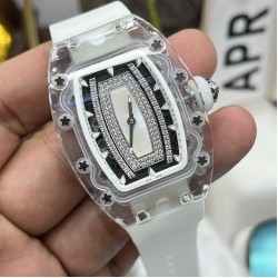 Richard Mille - RM07-02 31mm Ladies Transparent Case Skeleton Dial White Rubber Strap OPF A9015 Automatic