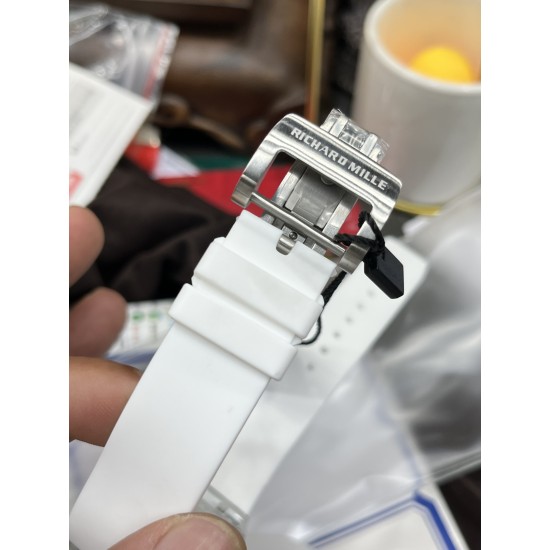 Richard Mille - RM07-02 31mm Ladies Transparent Case Skeleton Dial White Rubber Strap OPF A9015 Automatic