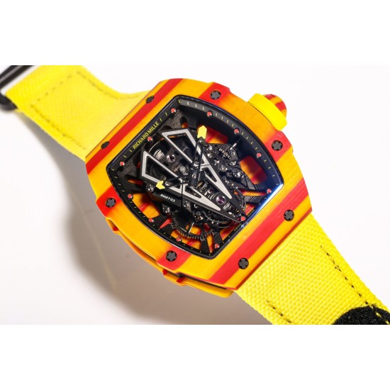 Richard Mille-RM27-03 Limited Edition Rafael Nadal 43mm Yellow FC/NY Blk/Blk BBR Tourbillon