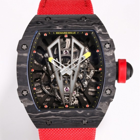 Richard Mille-RM27-03 Limited Edition Rafael Nadal 43mm Black NTPT/NY Red Strap BBR Tourbillon