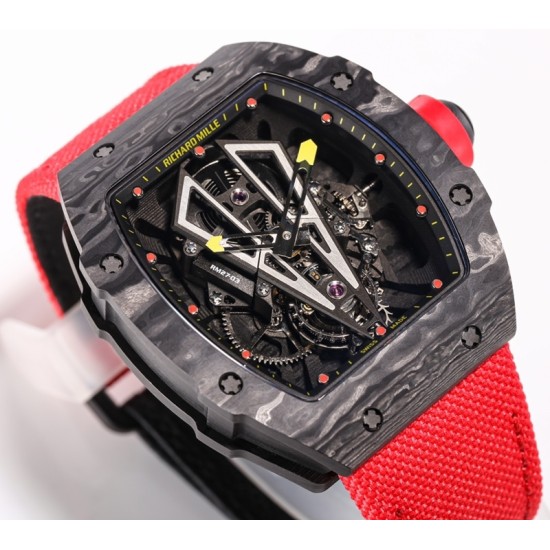 Richard Mille-RM27-03 Limited Edition Rafael Nadal 43mm Black NTPT/NY Red Strap BBR Tourbillon