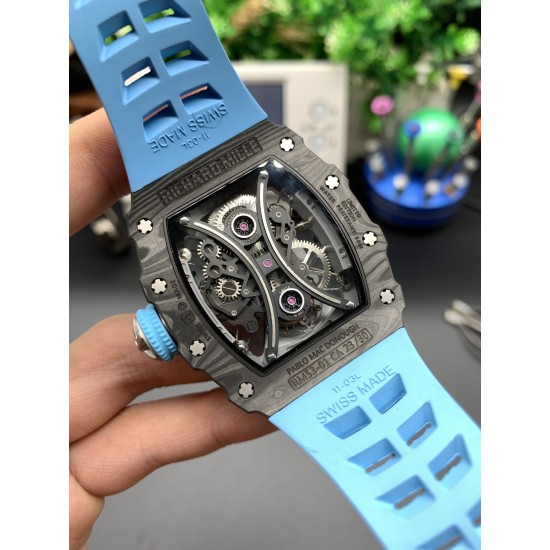Richard Mille-RM53-01 43mm TPT Carbon/RU Skeleton Dial JBF Tourbillon Updated Version Super Clone
