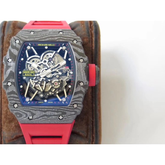 Richard Mille - RM35-02 42.7mm Carbon Case Rubber Strap Skeleton Dial ZF RMUL3 Super Clone