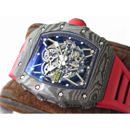 Richard Mille - RM35-02 42.7mm Carbon Case Rubber Strap Skeleton Dial ZF RMUL3 Super Clone