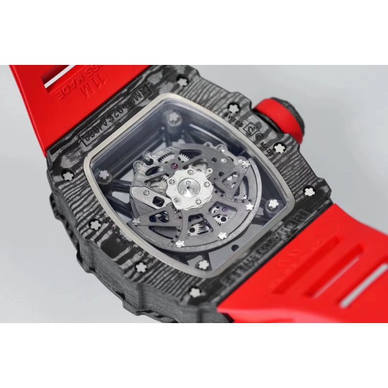 Richard Mille - RM35-02 42.7mm Carbon Case Rubber Strap Skeleton Dial ZF RMUL3 Super Clone