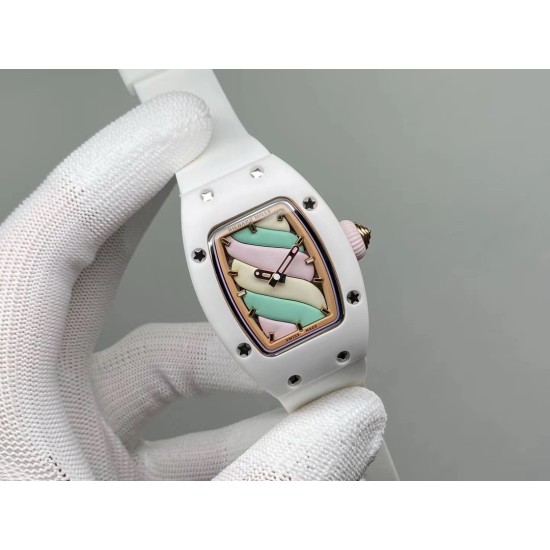 Richard Mille - Rm07-03 Bonbon Collection Ladies Marshmallow ATZ Ceramic/TZP Candy swirl pastel Dial VSF CRMA3 Automatic