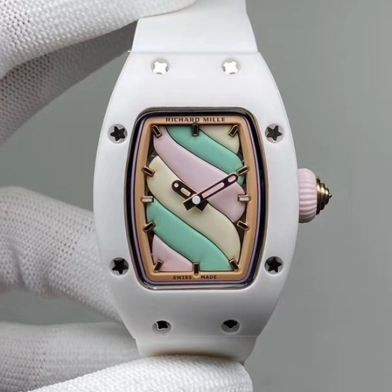 Richard Mille - Rm07-03 Bonbon Collection Ladies Marshmallow ATZ Ceramic/TZP Candy swirl pastel Dial VSF CRMA3 Automatic