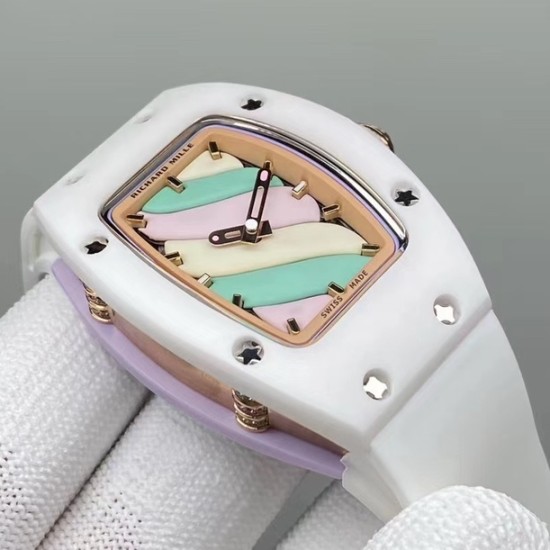 Richard Mille - Rm07-03 Bonbon Collection Ladies Marshmallow ATZ Ceramic/TZP Candy swirl pastel Dial VSF CRMA3 Automatic