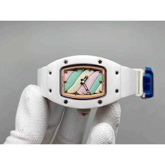 Richard Mille - Rm07-03 Bonbon Collection Ladies Marshmallow ATZ Ceramic/TZP Candy swirl pastel Dial VSF CRMA3 Automatic