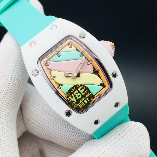 Richard Mille - Rm07-03 Bonbon Collection Ladies Marshmallow ATZ Ceramic/TZP Candy swirl pastel Dial VSF CRMA3 Automatic