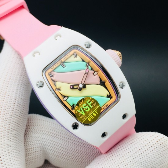 Richard Mille - Rm07-03 Bonbon Collection Ladies Marshmallow ATZ Ceramic/TZP Candy swirl pastel Dial VSF CRMA3 Automatic