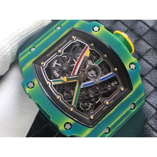 Richard Mille-RM67-02 Wayde van Niekerk DIW Green NTPT /NY Skeleton Dial on Green Strap VAF CRMA7