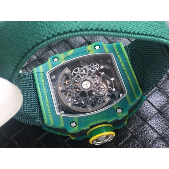Richard Mille-RM67-02 Wayde van Niekerk DIW Green NTPT /NY Skeleton Dial on Green Strap VAF CRMA7