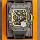 Richard Mille - RM011-03 40mm Auto Flyback Chrono Forged NTPT Carbon Case Rubber Strap A7750 Super Clone
