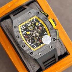 Richard Mille - RM011-03 40mm Auto Flyback Chrono Forged NTPT Carbon Case Rubber Strap A7750 Super Clone