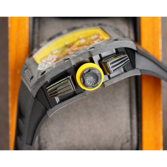 Richard Mille - RM011-03 40mm Auto Flyback Chrono Forged NTPT Carbon Case Rubber Strap A7750 Super Clone