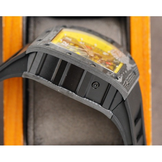 Richard Mille - RM011-03 40mm Auto Flyback Chrono Forged NTPT Carbon Case Rubber Strap A7750 Super Clone