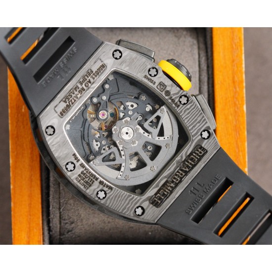 Richard Mille - RM011-03 40mm Auto Flyback Chrono Forged NTPT Carbon Case Rubber Strap A7750 Super Clone