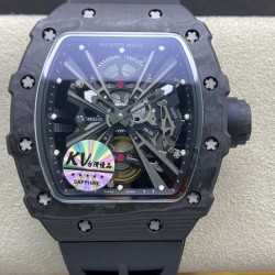 Richard Mille- RM12-01  NTPT Forged Carbon Case Skeleton dail with Rubber strap KVF Tourbillon