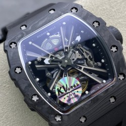 Richard Mille- RM12-01  NTPT Forged Carbon Case Skeleton dail with Rubber strap KVF Tourbillon