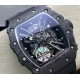 Richard Mille- RM12-01  NTPT Forged Carbon Case Skeleton dail with Rubber strap KVF Tourbillon