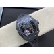 Richard Mille- RM12-01  NTPT Forged Carbon Case Skeleton dail with Rubber strap KVF Tourbillon