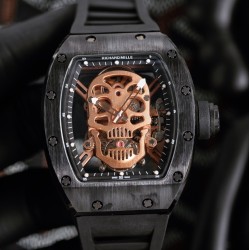 Richard Mille - RM52-01 42mm PVD Titanium Case Rose Gold Skull Skeleton Dial Tourbillon