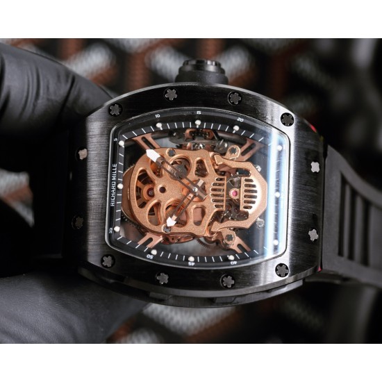 Richard Mille - RM52-01 42mm PVD Titanium Case Rose Gold Skull Skeleton Dial Tourbillon