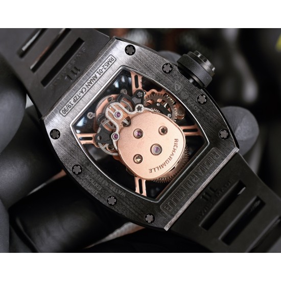 Richard Mille - RM52-01 42mm PVD Titanium Case Rose Gold Skull Skeleton Dial Tourbillon