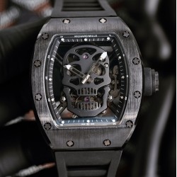 Richard Mille - RM52-01 42mm PVD Titanium Case Rose Black Skull Skeleton Dial Tourbillon