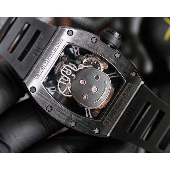 Richard Mille - RM52-01 42mm PVD Titanium Case Rose Black Skull Skeleton Dial Tourbillon