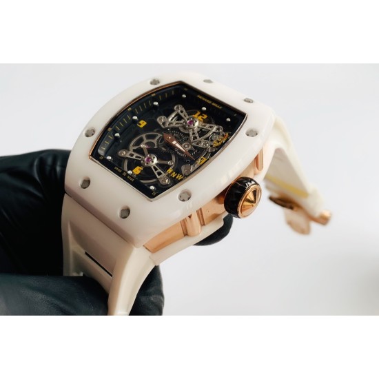Richard Mille - RM17-01 White Ceramic Case Black Skeleton Dial Manual Tourbillon Movement