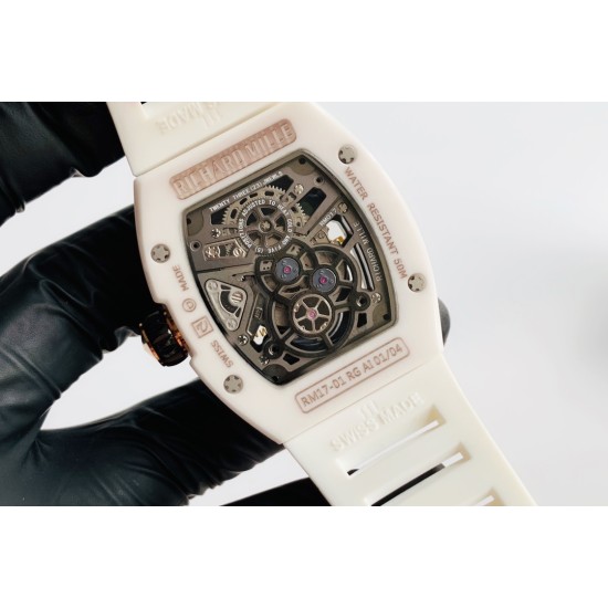 Richard Mille - RM17-01 White Ceramic Case Black Skeleton Dial Manual Tourbillon Movement