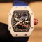 Richard Mille-RM67-02 White Ceramic/Black Carbon Case Skeleton Dial on Blue Strap VAF CRMA7