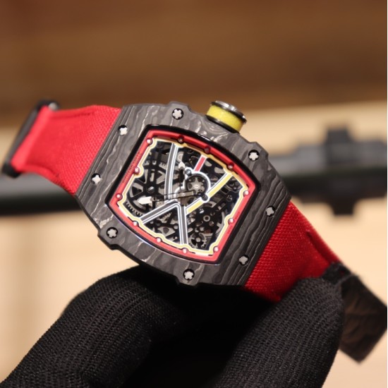 Richard Mille-RM67-02 Germany Red Customed Black Skeleton Dial on Red Strap VAF CRMA7