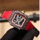 Richard Mille-RM67-02 Germany Red Customed Black Skeleton Dial on Red Strap VAF CRMA7