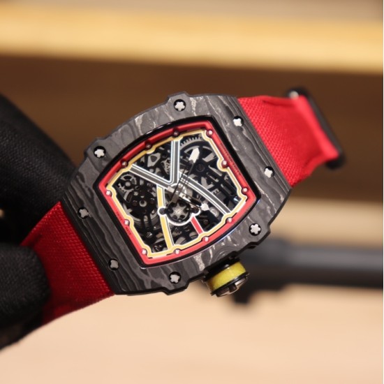 Richard Mille-RM67-02 Germany Red Customed Black Skeleton Dial on Red Strap VAF CRMA7