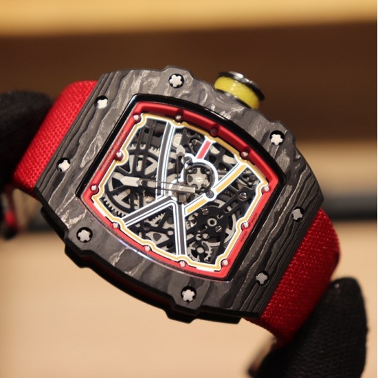 Richard Mille-RM67-02 Germany Red Customed Black Skeleton Dial on Red Strap VAF CRMA7