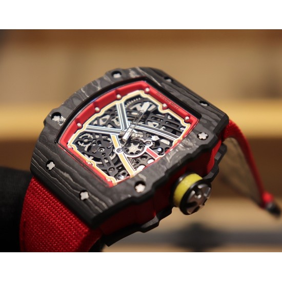Richard Mille-RM67-02 Germany Red Customed Black Skeleton Dial on Red Strap VAF CRMA7