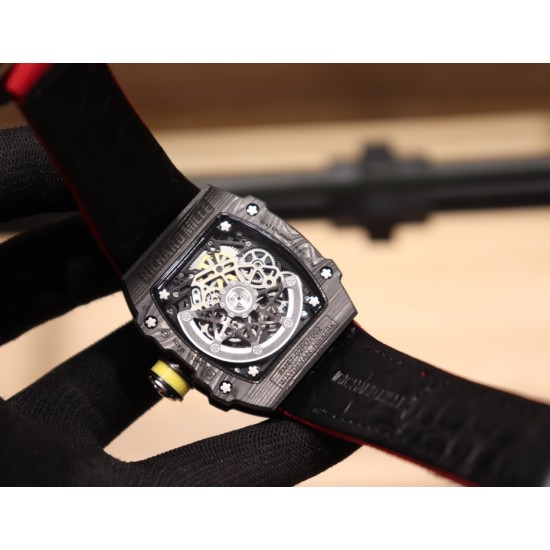 Richard Mille-RM67-02 Germany Red Customed Black Skeleton Dial on Red Strap VAF CRMA7