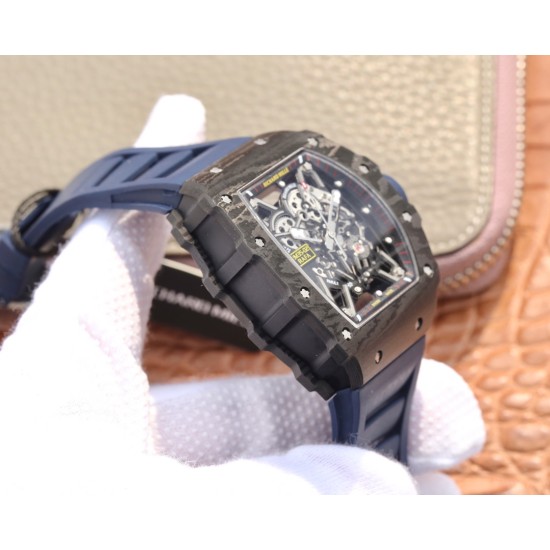 Richard Mille - RM35-02 Black NTPT Carbon Fiber Case Rubber Strap Skeleton Dial NTF RMAL1