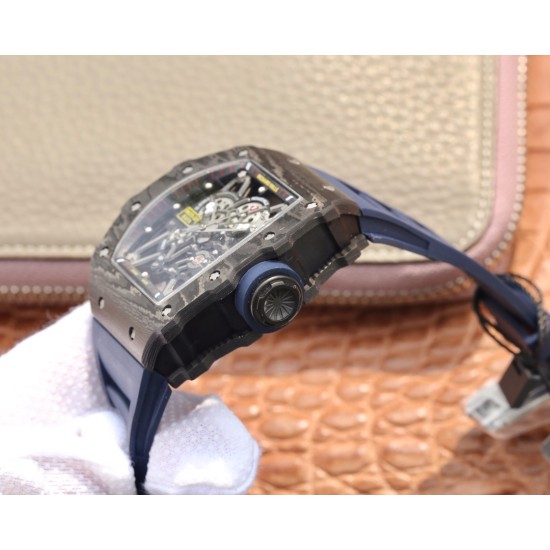Richard Mille - RM35-02 Black NTPT Carbon Fiber Case Rubber Strap Skeleton Dial NTF RMAL1